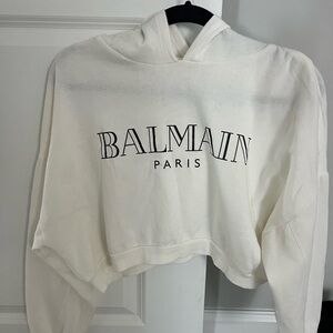 Women's Cream Cropped Hoodie